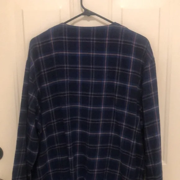 John Blair Mens Blue Flannel Nightshirt Size Medium / Large - Picture 9 of 10